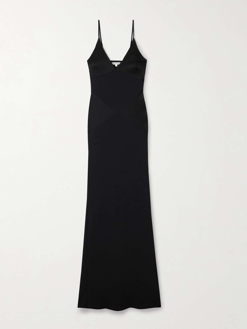 Francis crepe and satin maxi dress Black 1