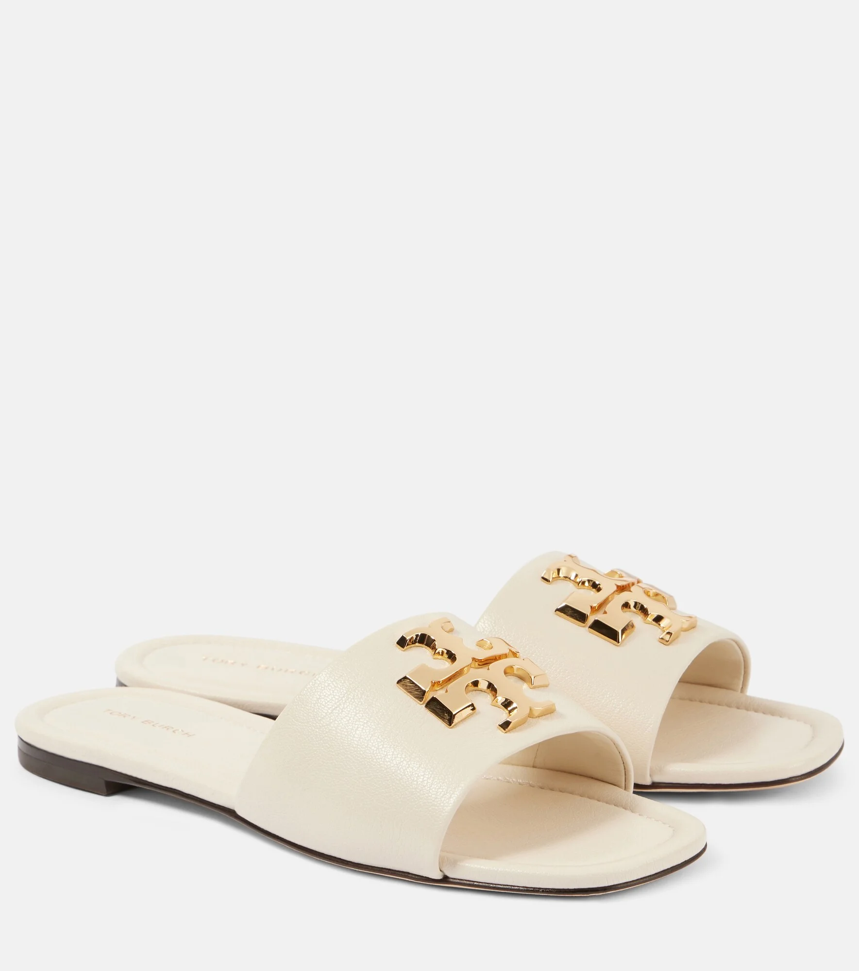 Eleanor T Monogram leather slides - 1