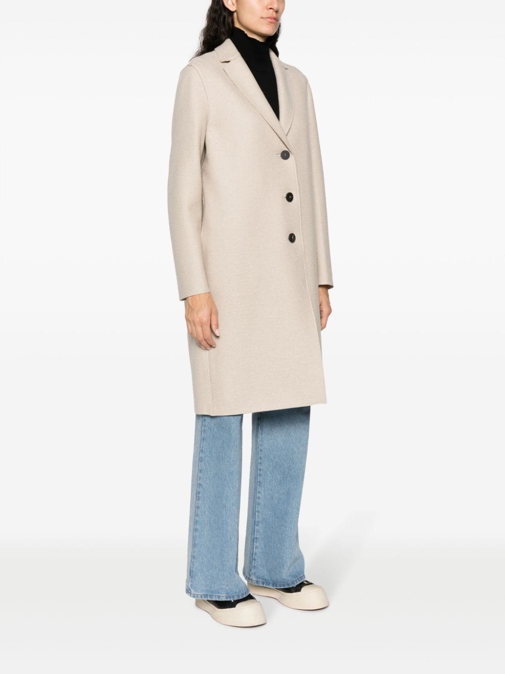 wool single-breasted coat - 3