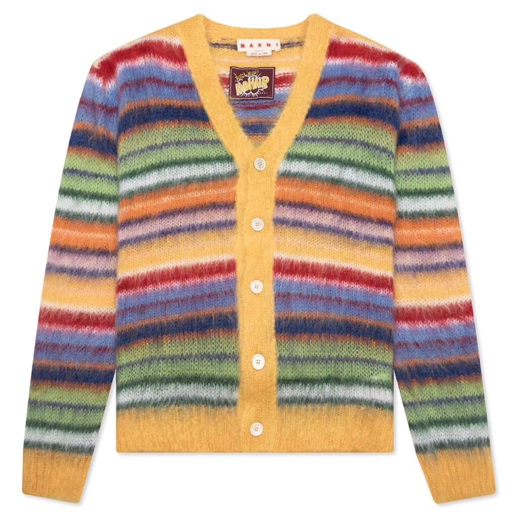 STRIPED MOHAIR CARDIGAN - MULTI - 1