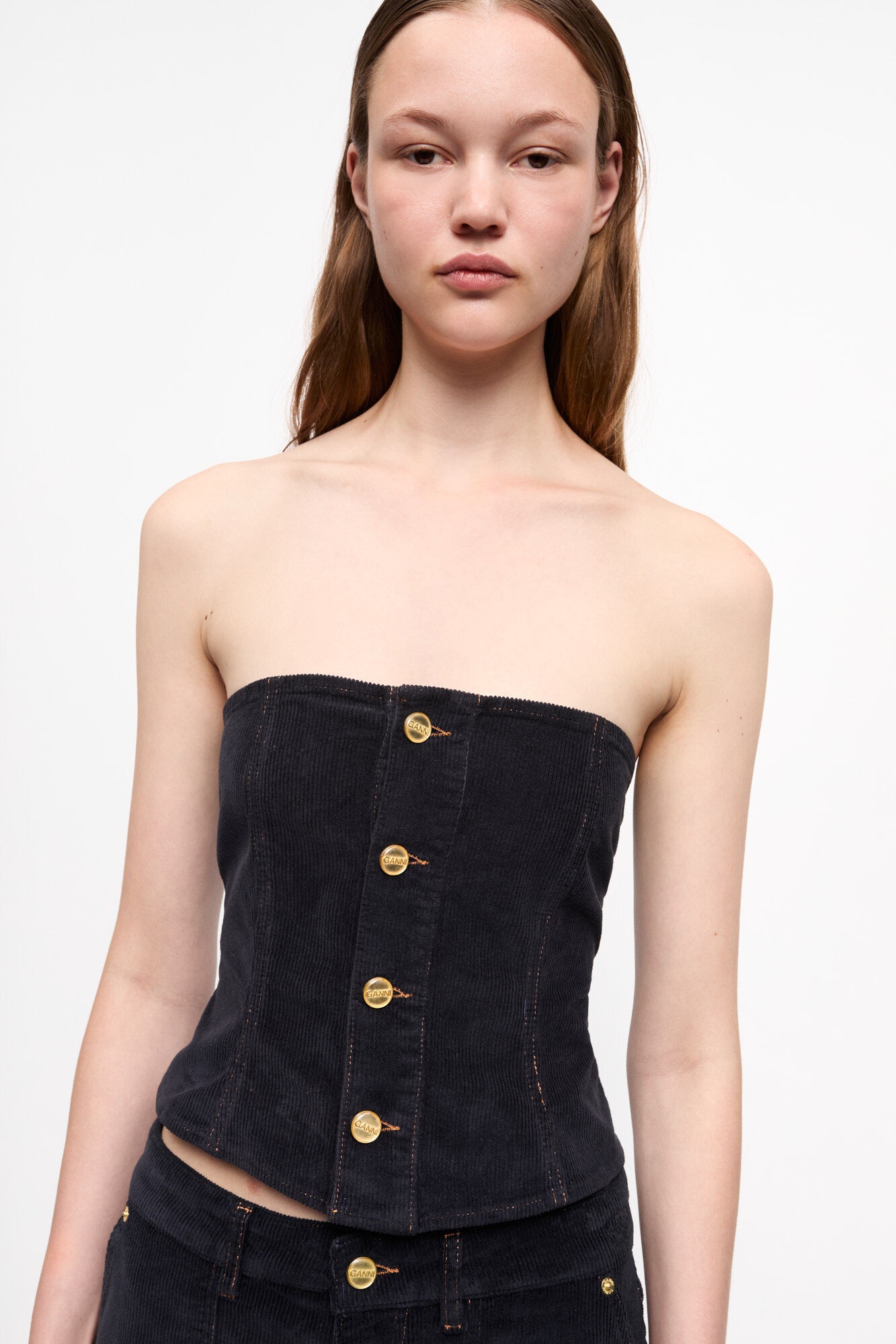 BLUE WASHED CORDUROY TOP - 5