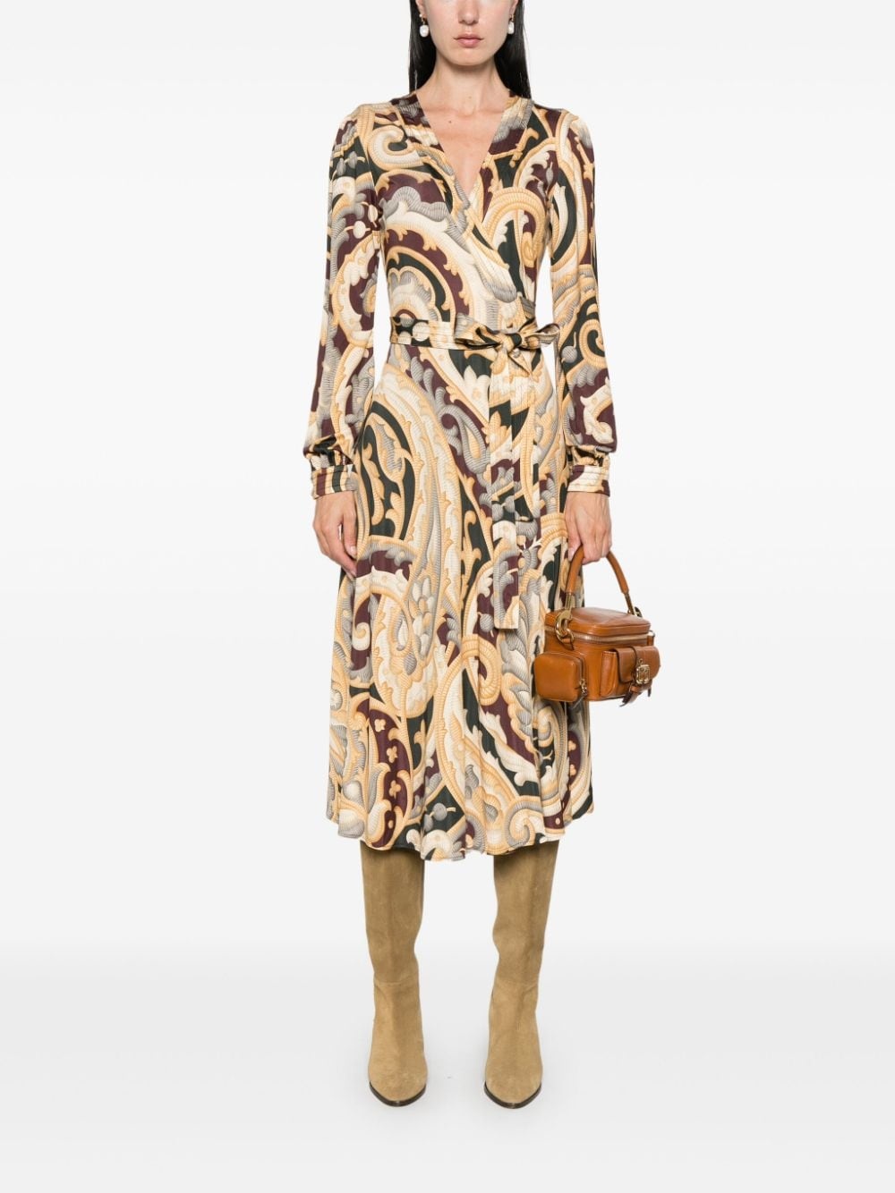 graphic-print wrap dress - 2