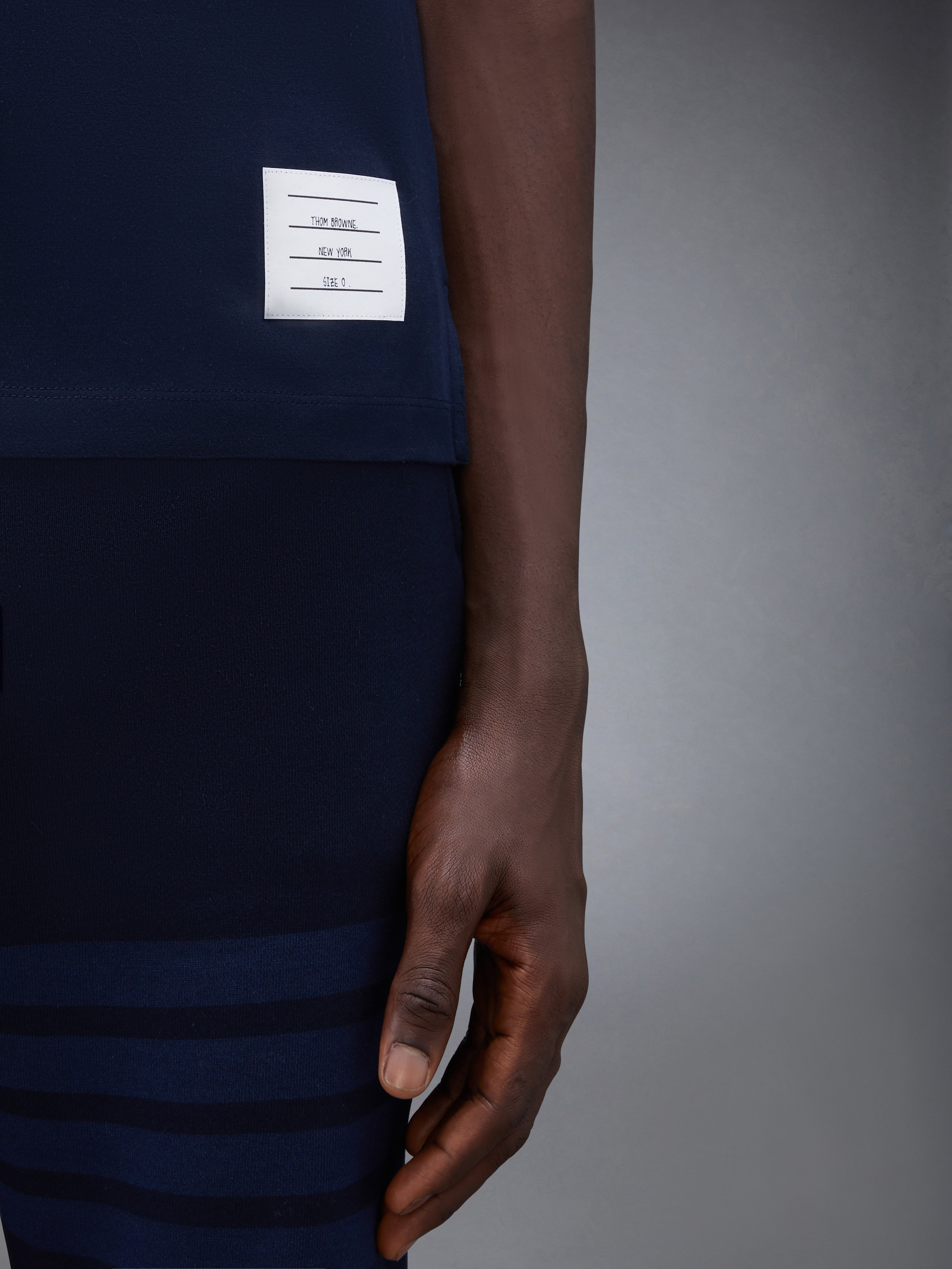 Navy Medium Weight Jersey Side Slit Relaxed Fit Tee - 5