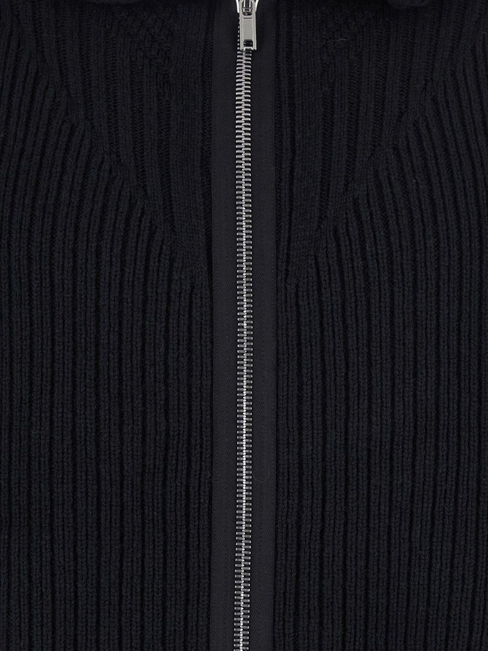 ribbed zip-front hoodie - 3