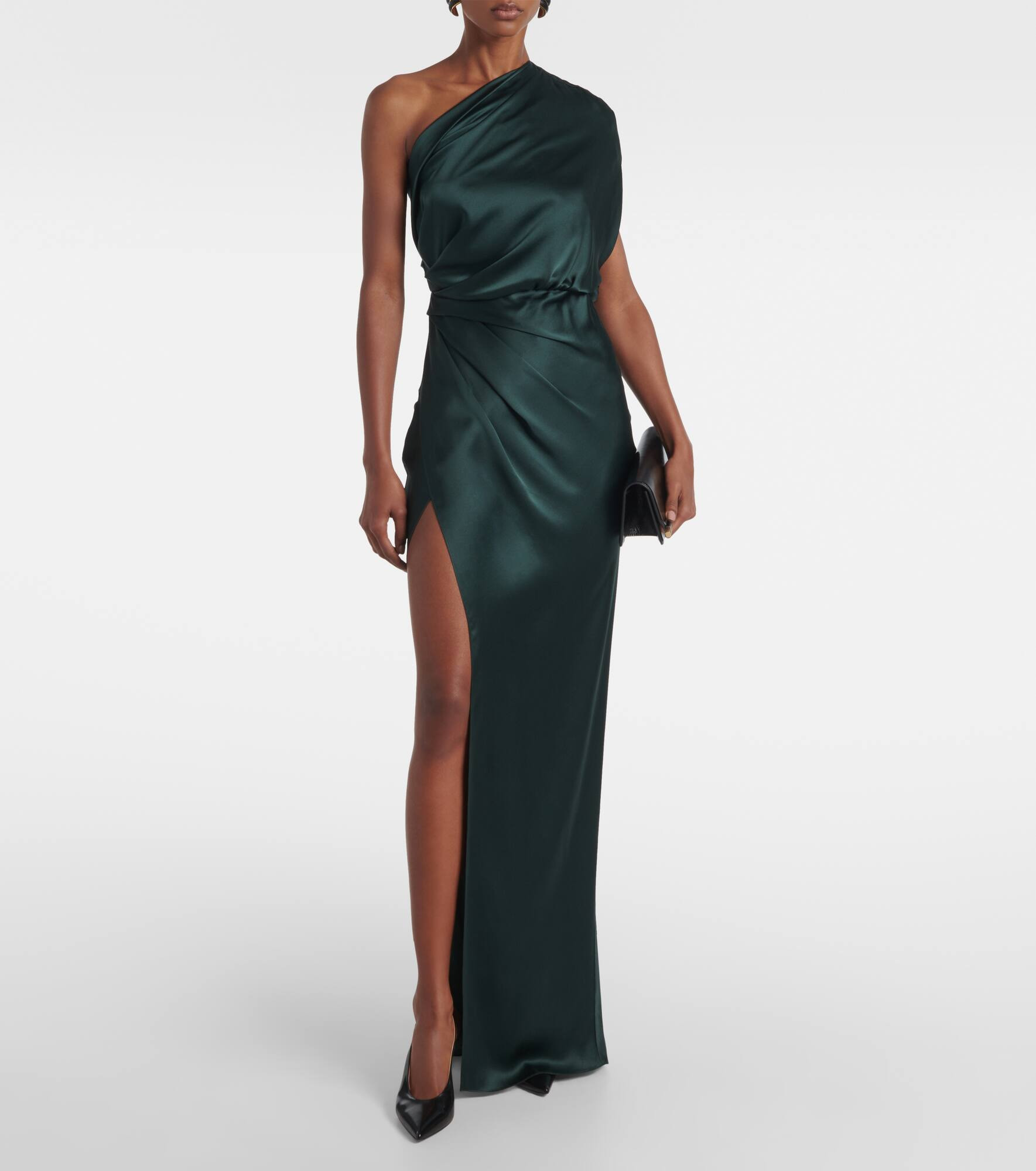 Draped silk satin gown - 2