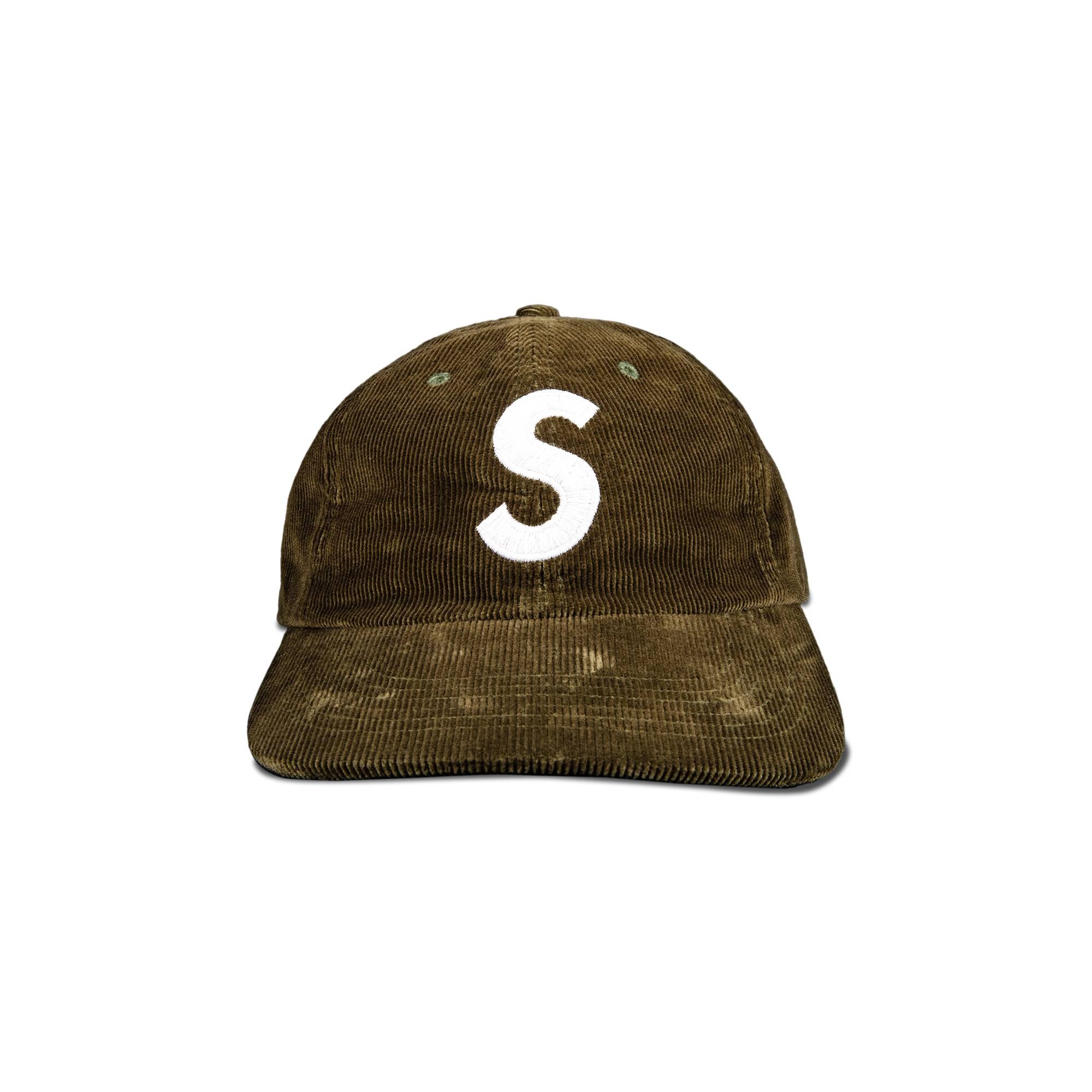 Supreme Fine Wale Corduroy S Logo 6-Panel 'Olive' - 1