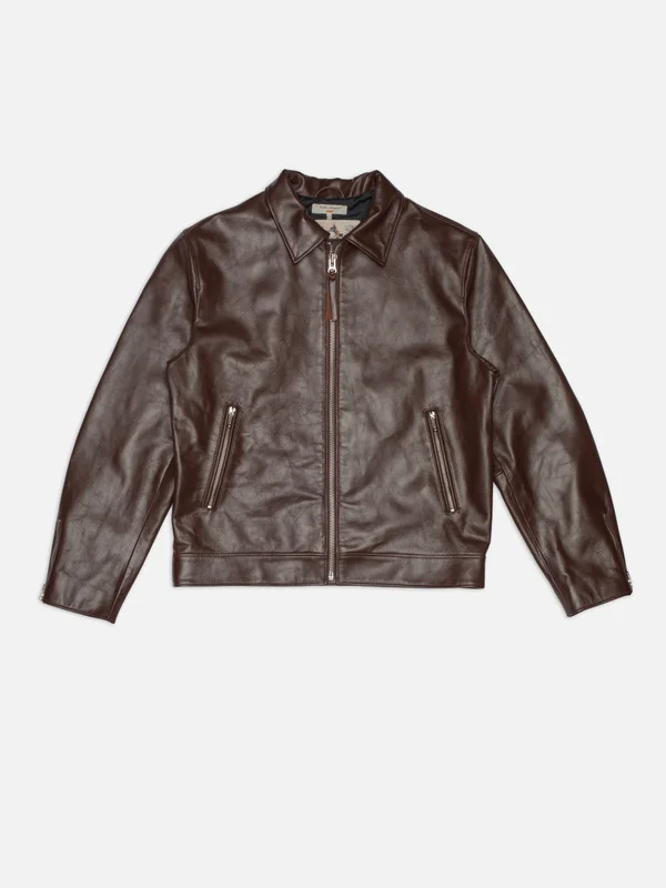 Eddy Rider Leather Jacket Burgundy - 1