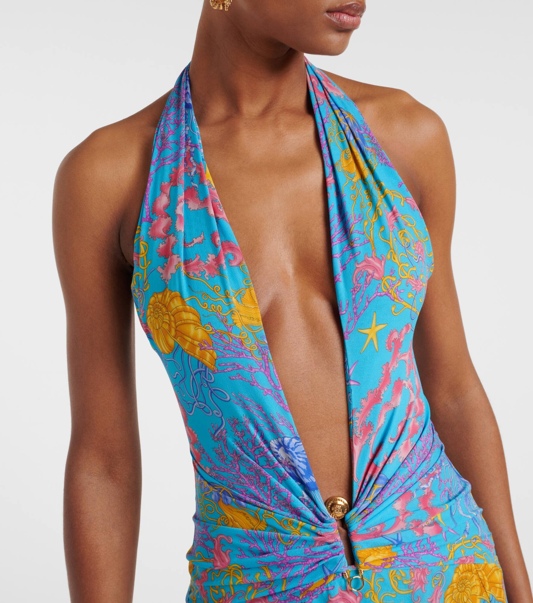 Printed halterneck gown - 4