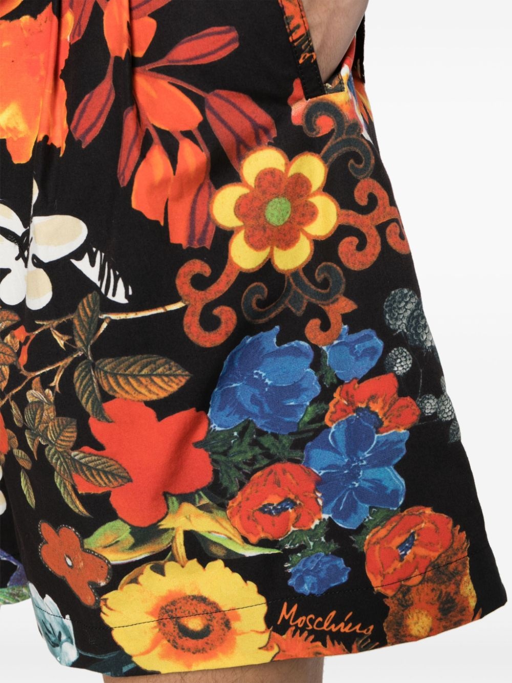 allover floral-print pleated shorts - 5