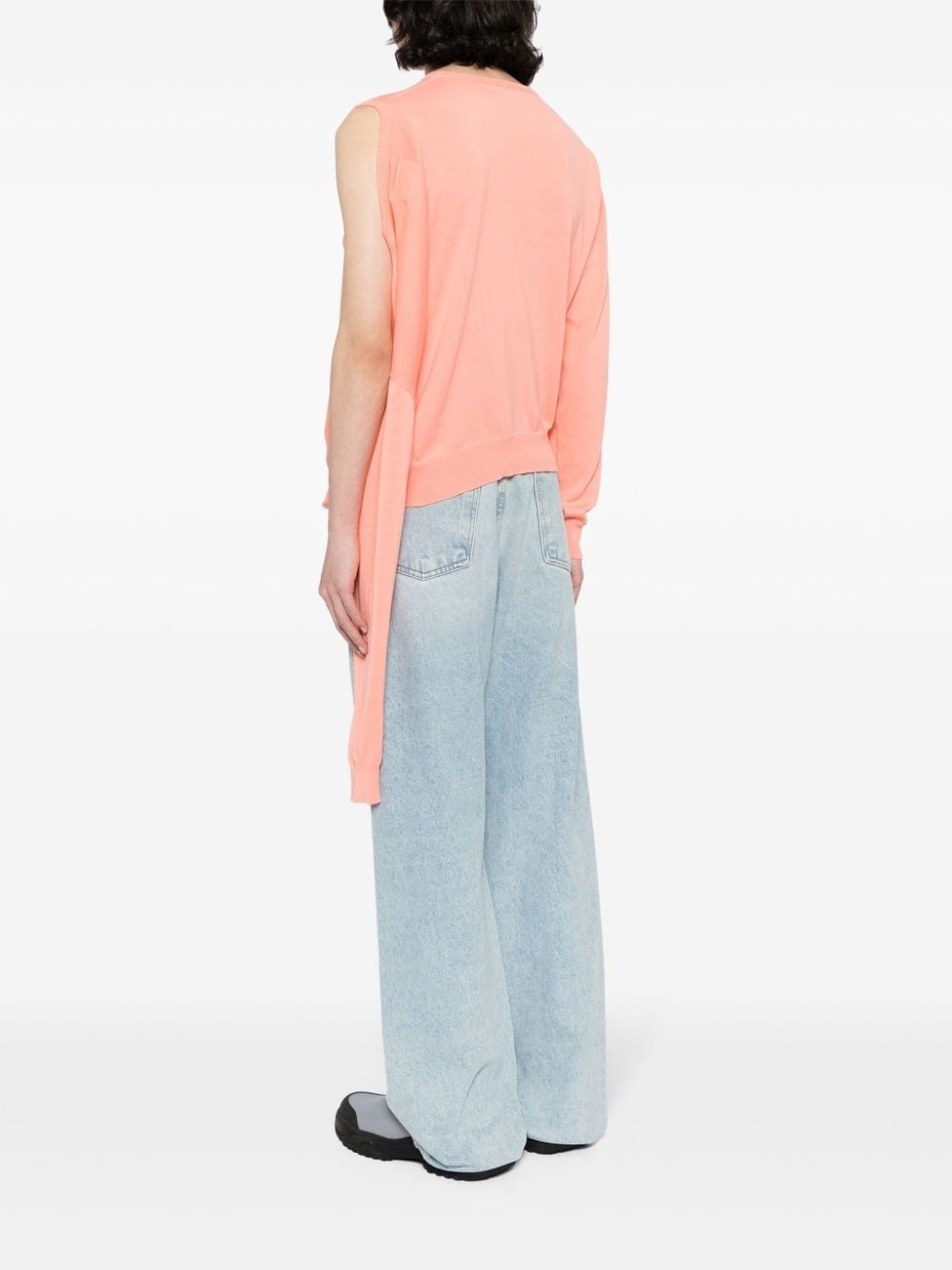 cut-out asymmetric cotton jumper - 4
