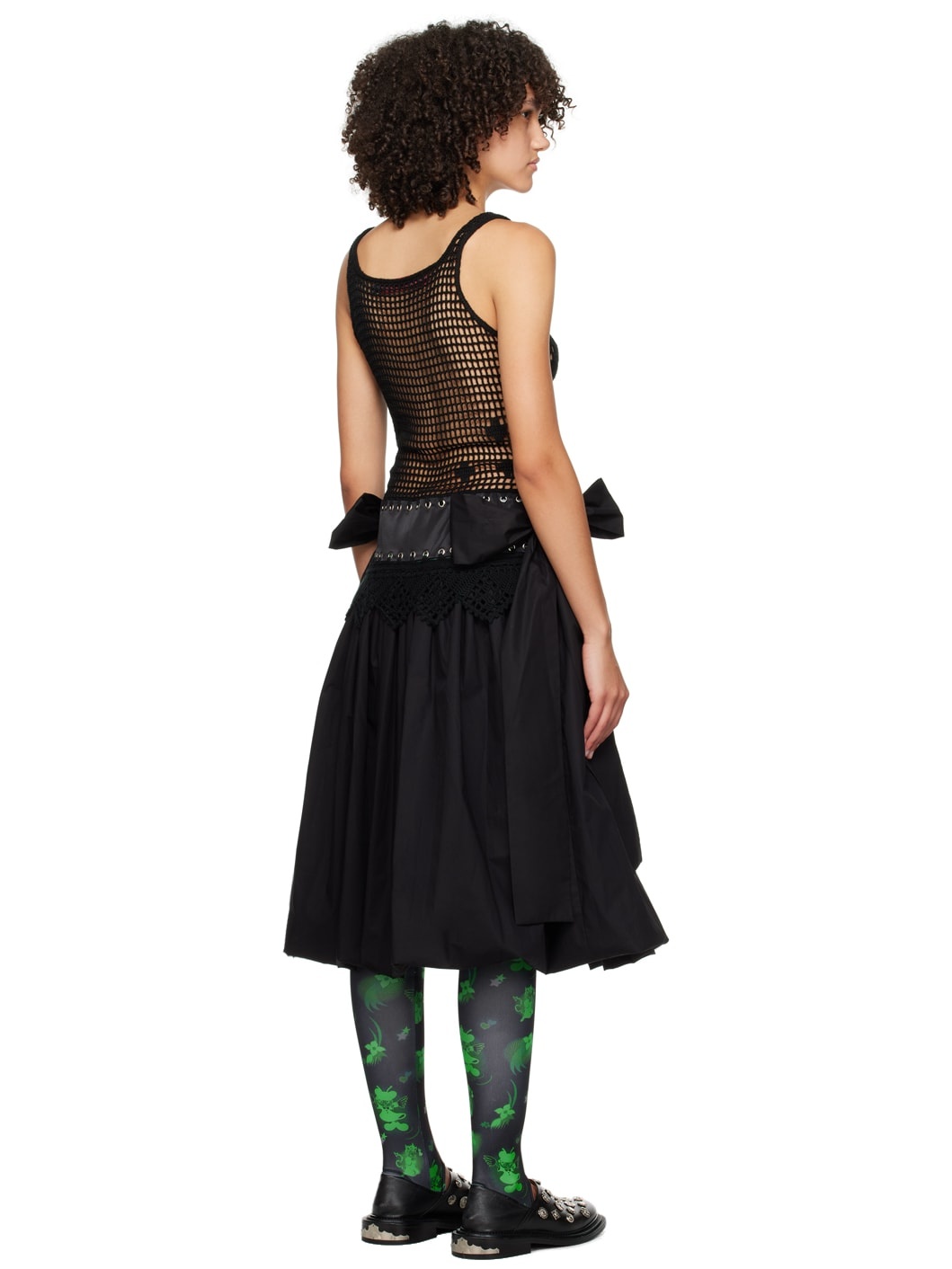 Black Gentry Bubble Midi Dress - 3