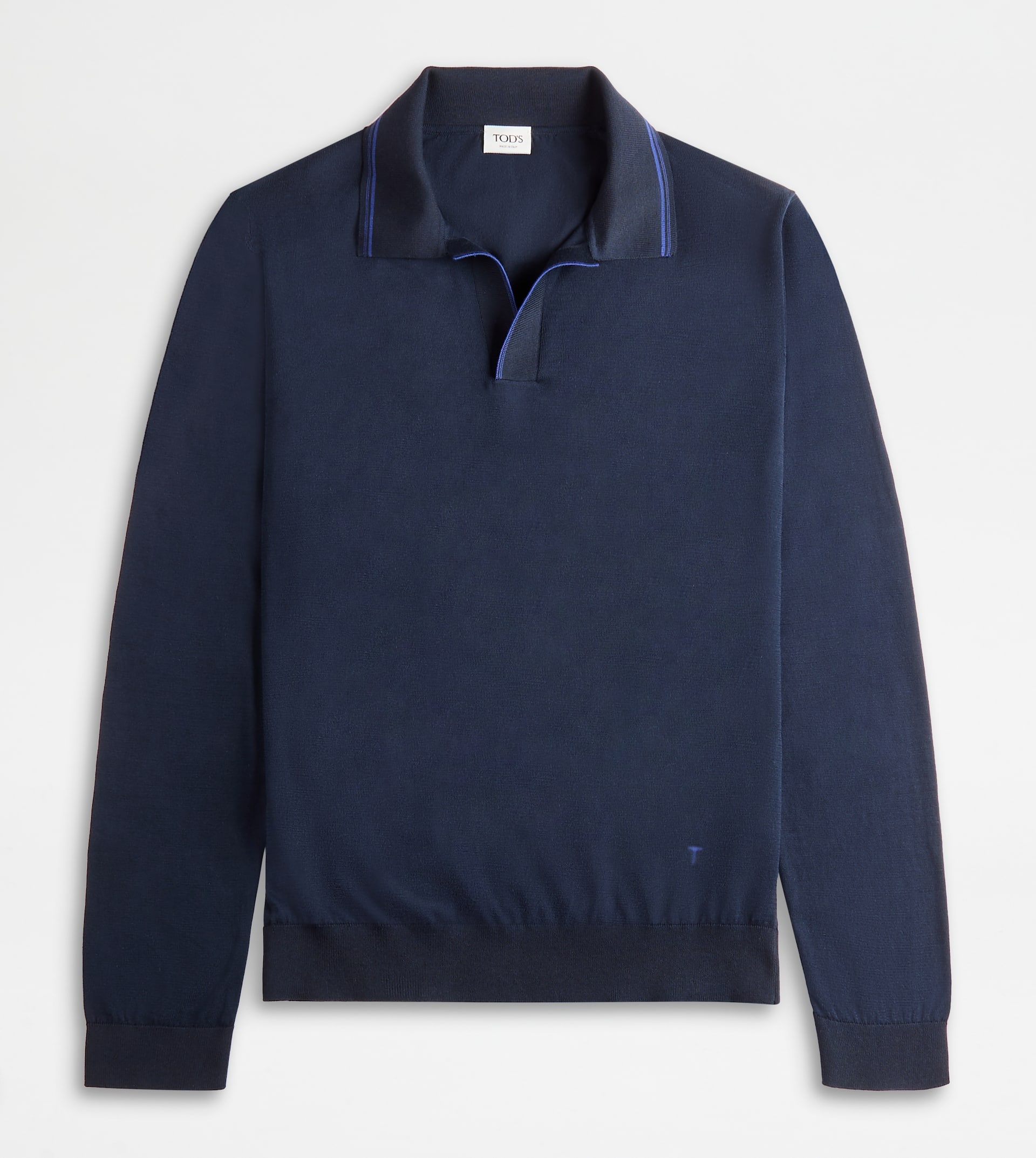 POLO SHIRT IN COTTON KNIT - BLUE - 1