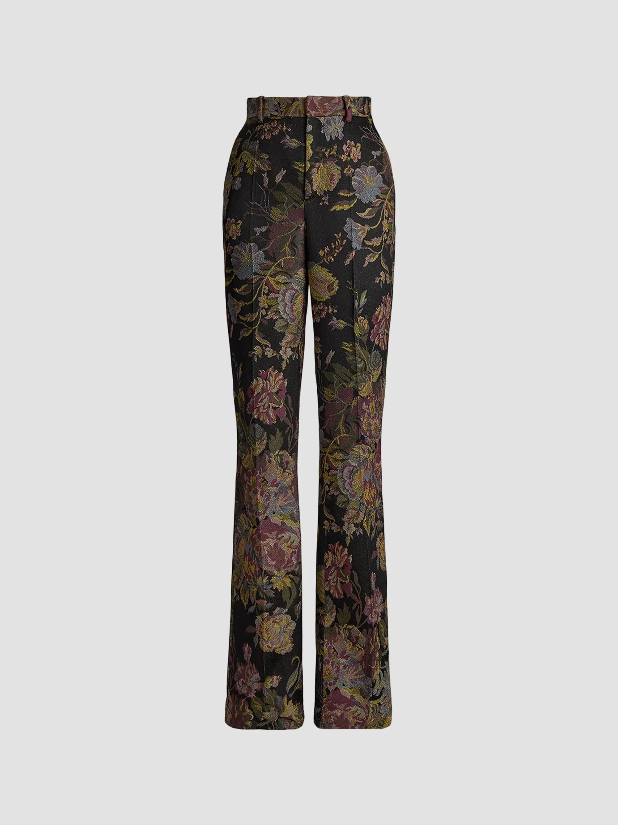 Women's Wrigley Floral Jacquard Pants - Brown - 1