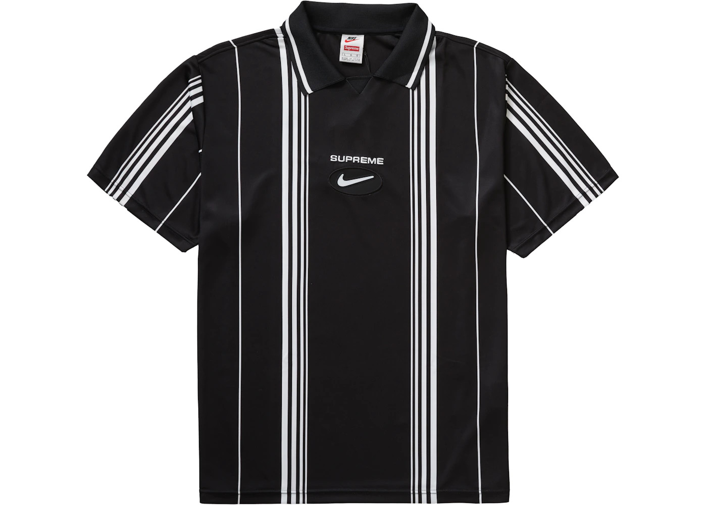 Supreme Nike Jewel Stripe Soccer Jersey Black - 1