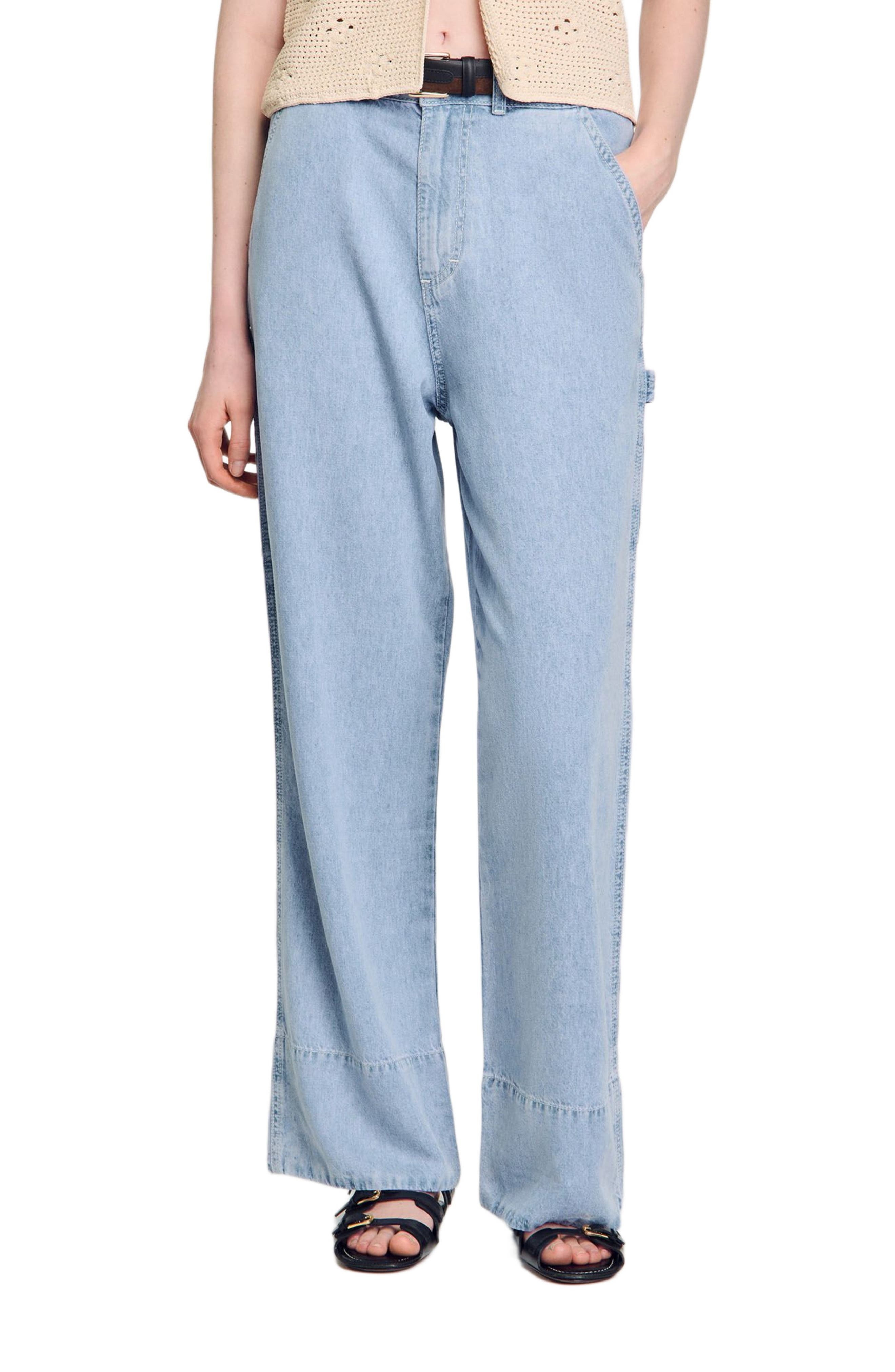 SANDRO Wide-leg jeans in Blue Jean at Nordstrom - 1