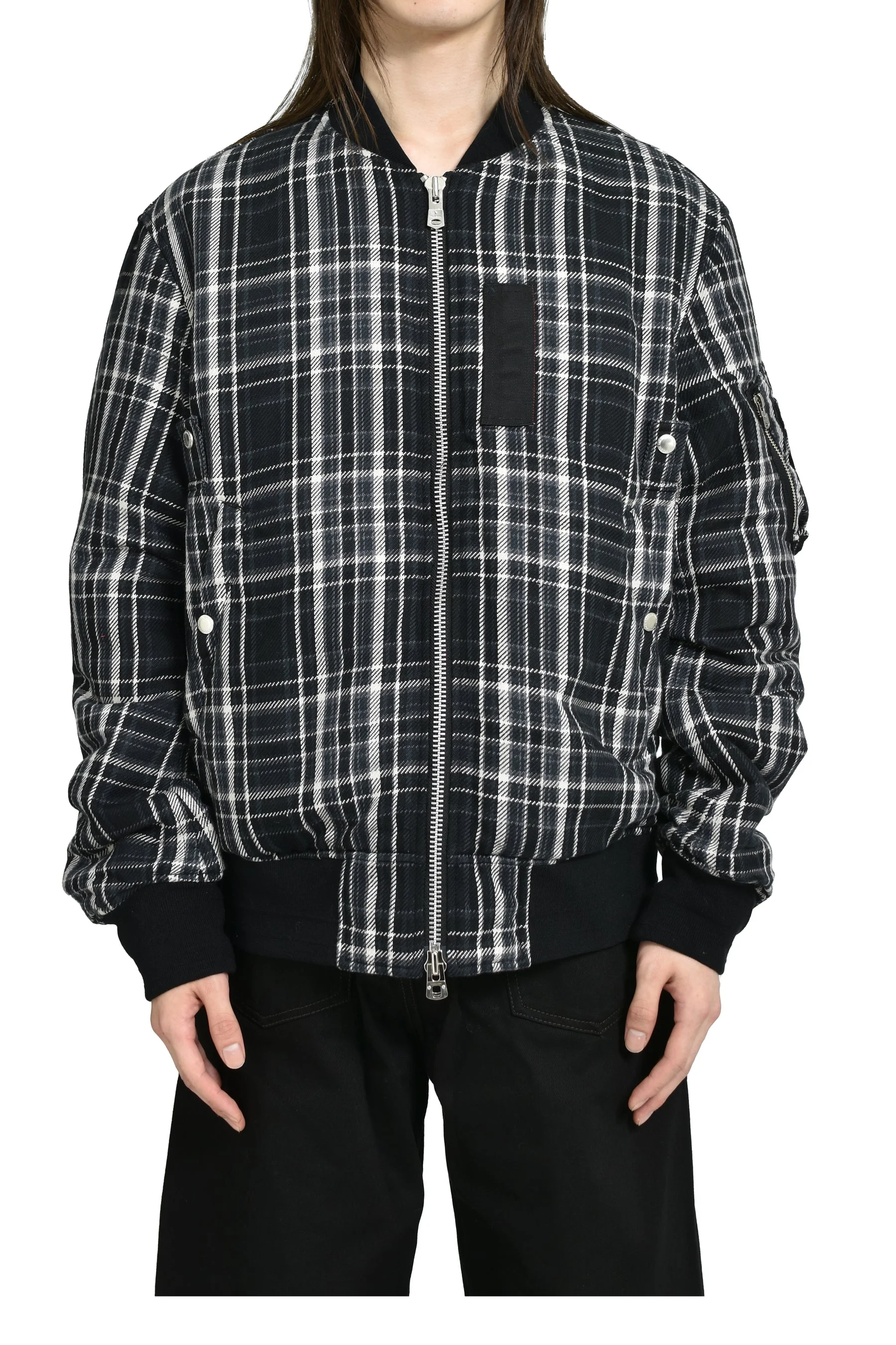 FLANNEL FLIGHT JACKET / BLK X BLK - 1