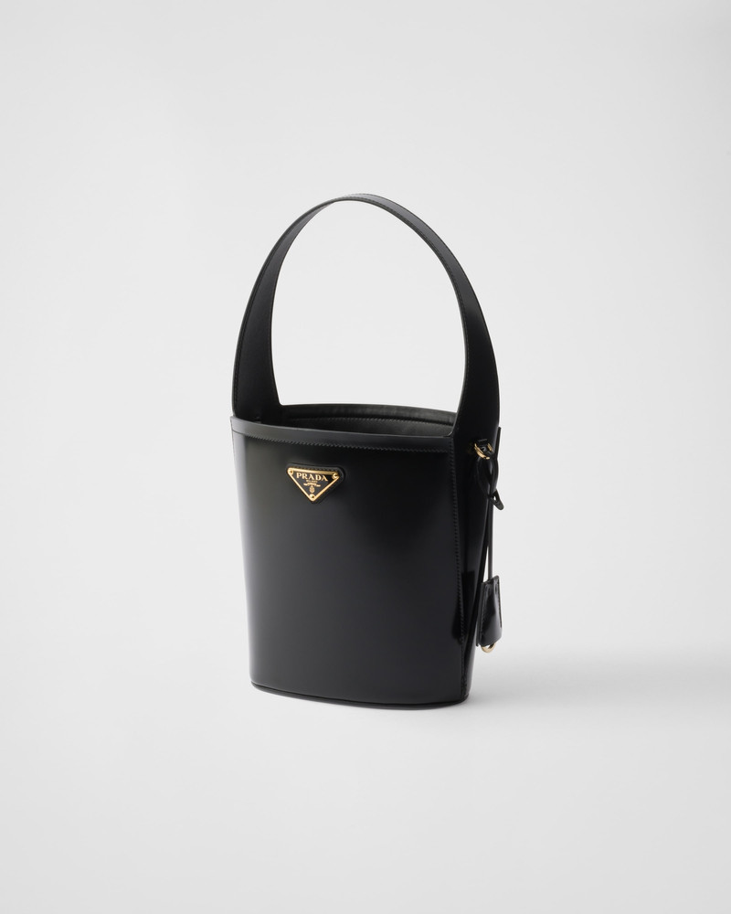 Brushed leather mini bucket bag 3