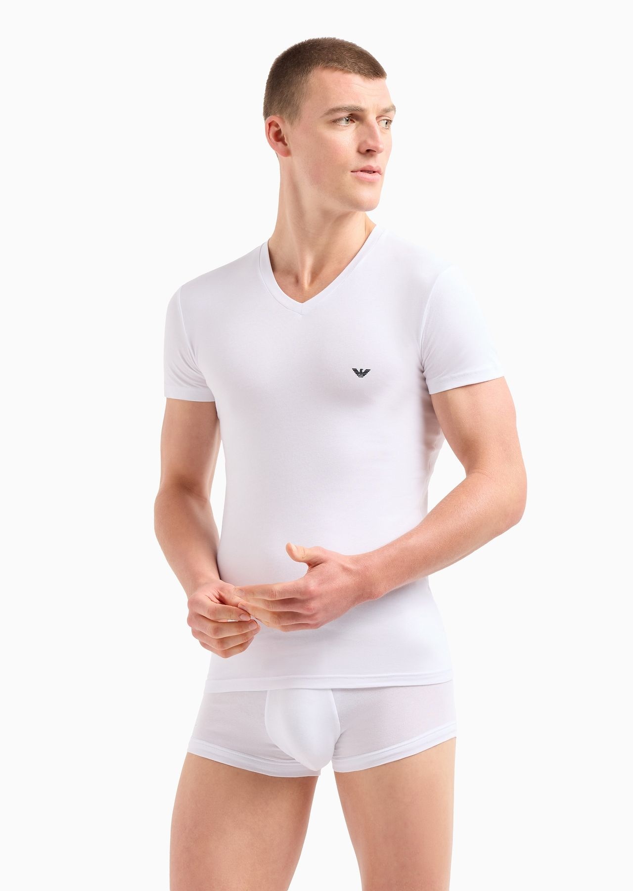 Basic V-neck underwear T-shirt - 2