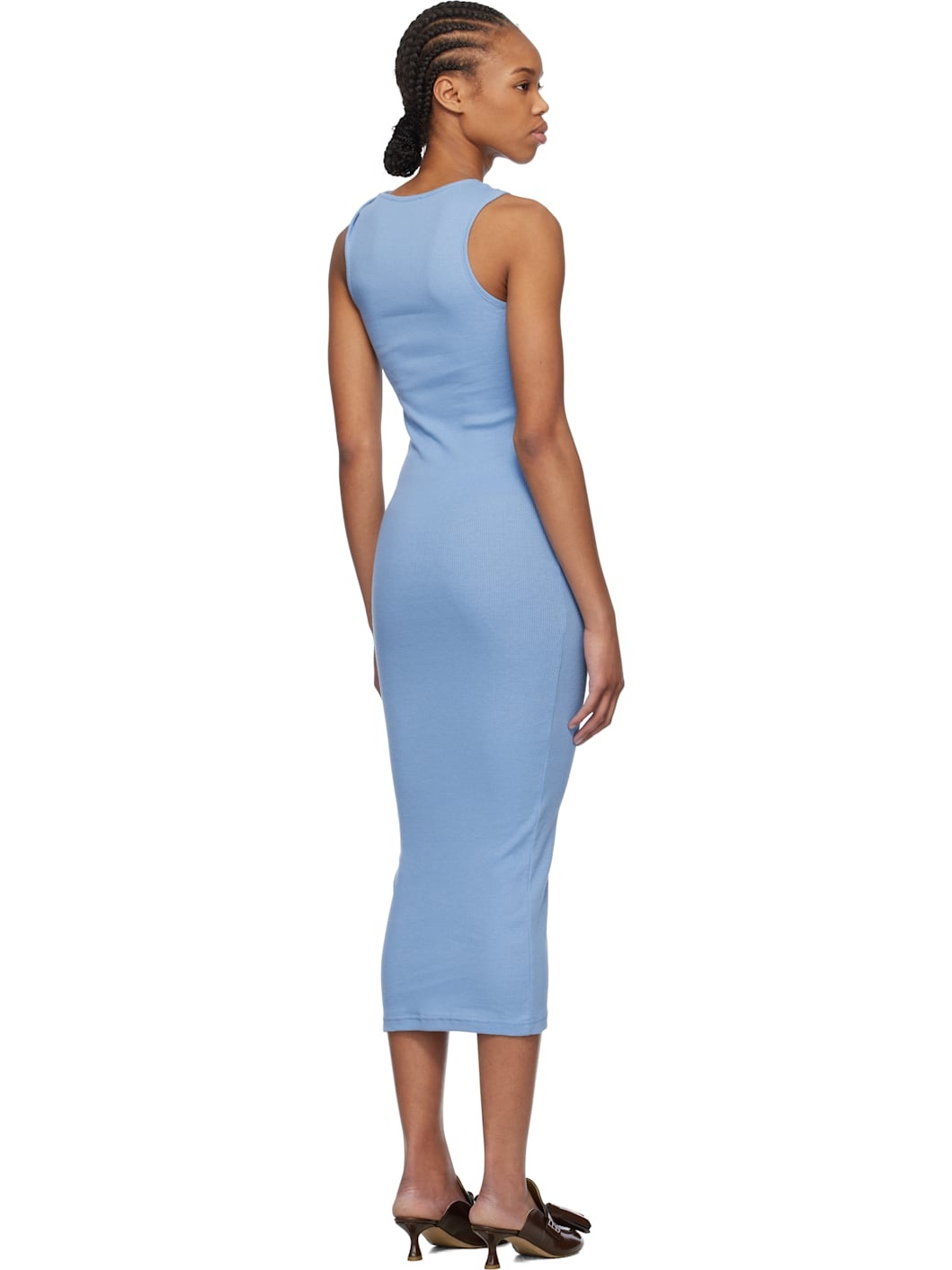 Blue Anchor Logo Twisted Strap Midi Dress - 3