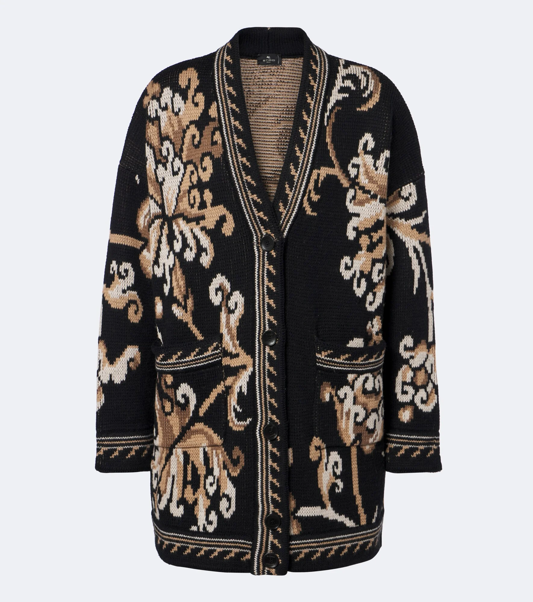Jacquard wool cardigan - 1