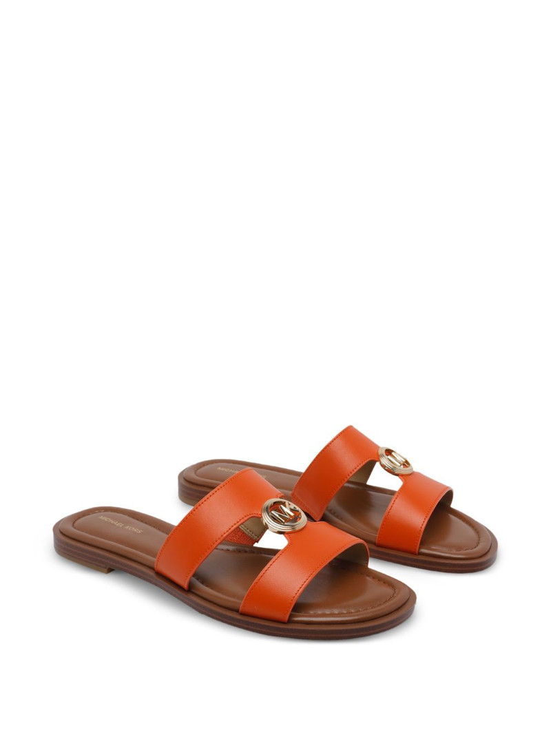 MICHAEL KORS logo-medallion leather sandals outlook