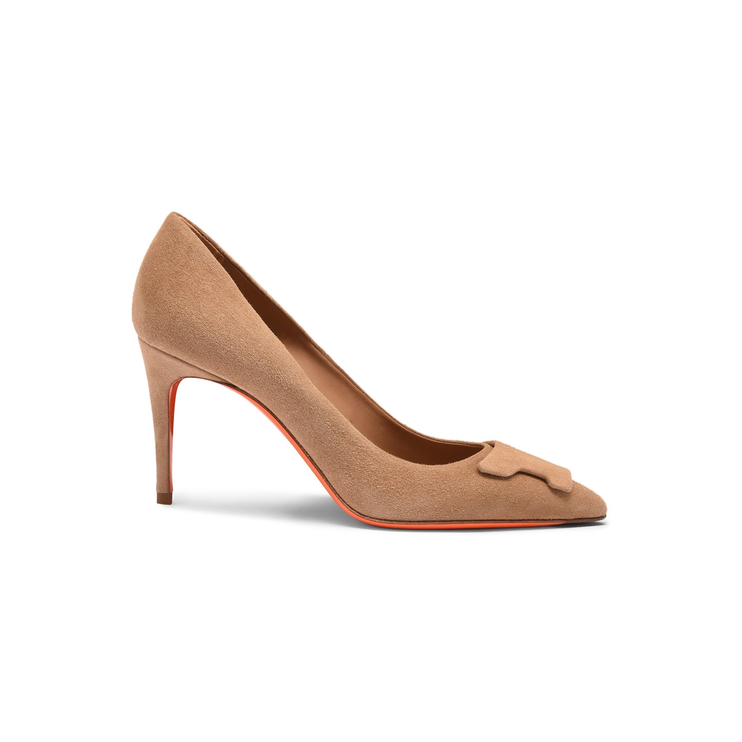 Women's beige suede high-heel Santoni Sibille pump - 1