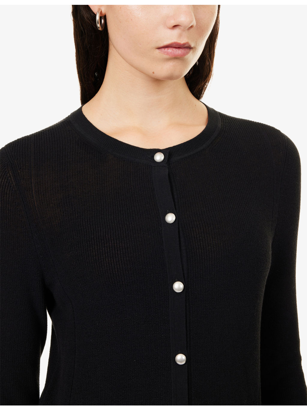 Dina Round-Neck Cotton-Blend Cardigan - 5