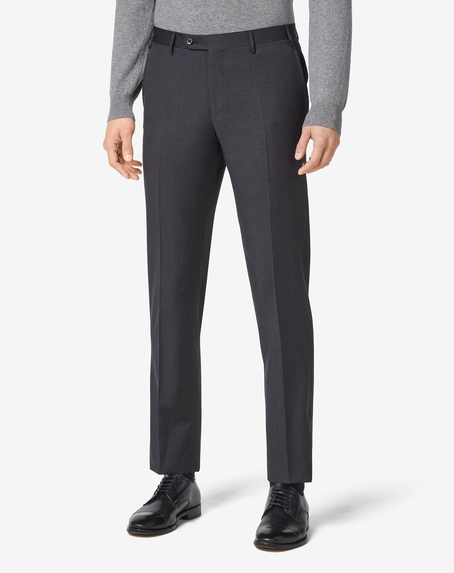 Anthracite S130s wool trousers - 2