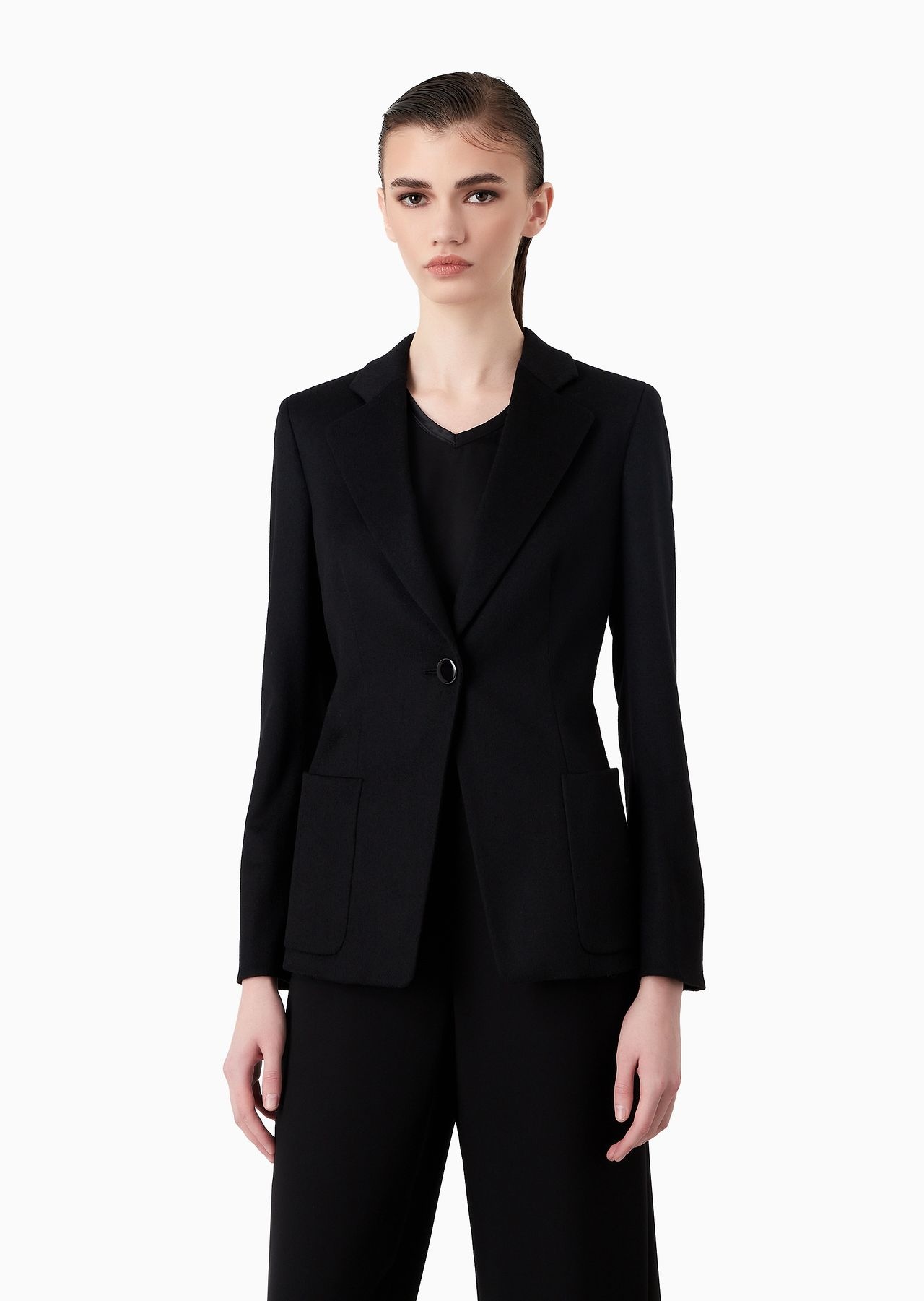 Single-breasted jacket in virgin wool and cashmere - 2