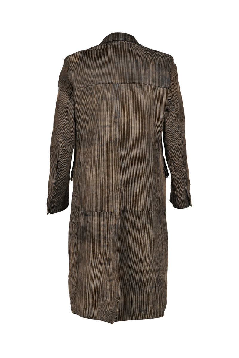 NO/FAITH STUDIOS CORDUROY LEATHER COAT / GRY outlook
