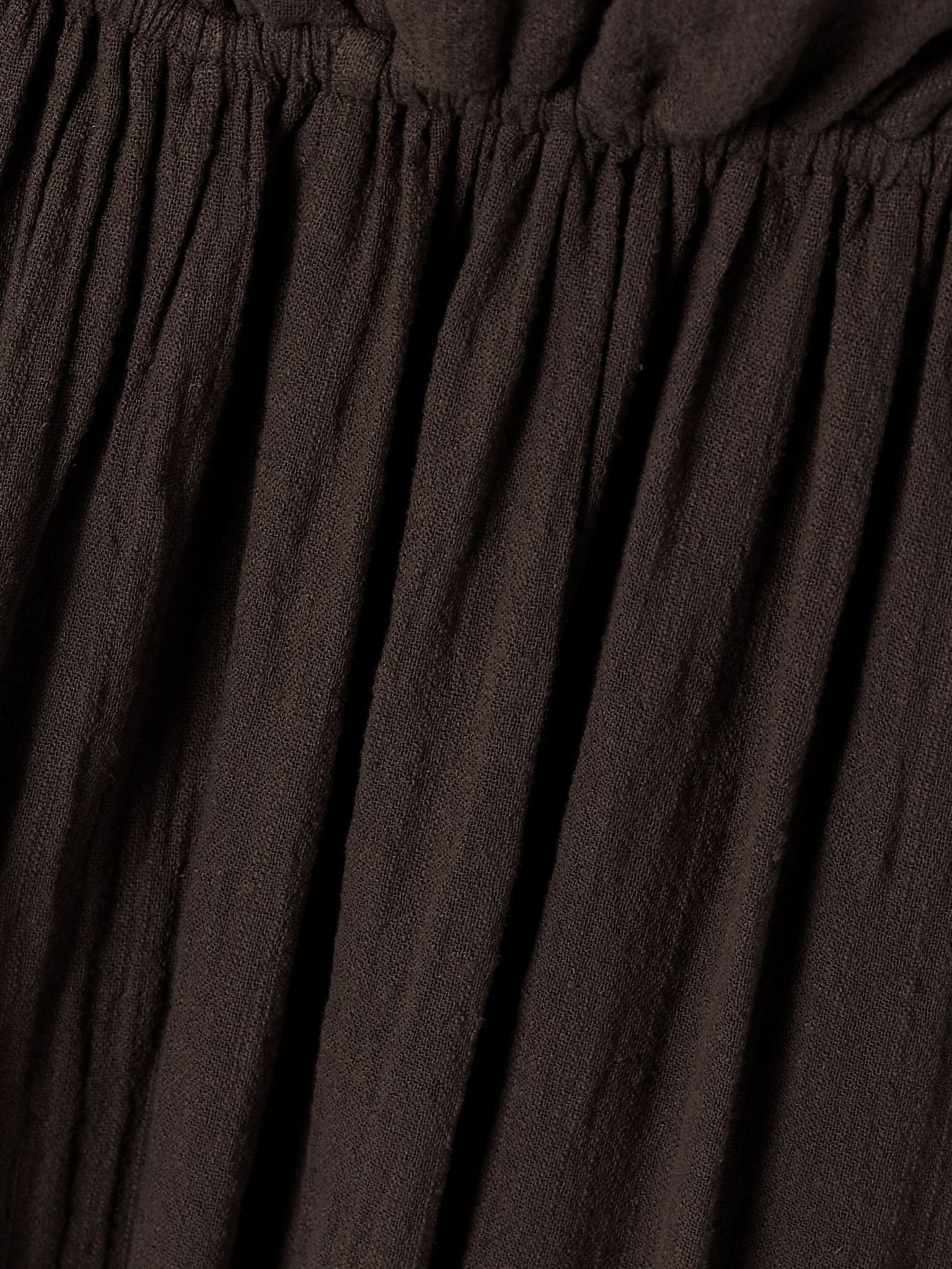 Hanna cotton-gauze maxi dress Dark brown - 4