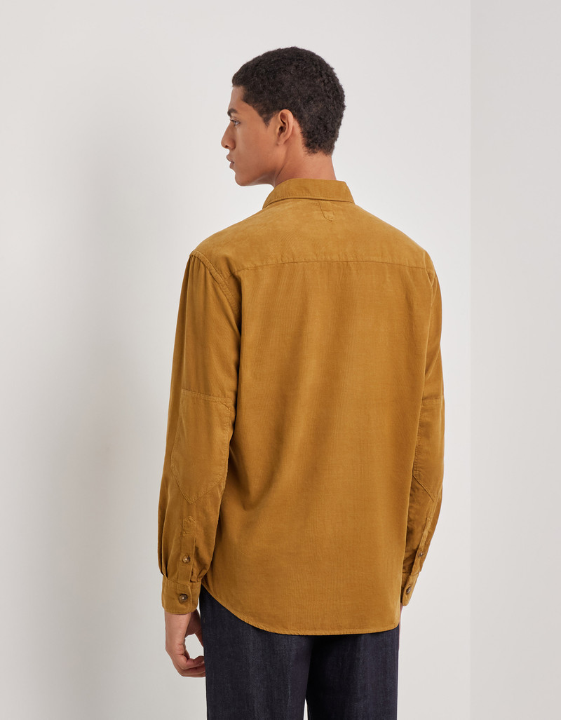 OIL COTTON CASUAL SHIRT WITH FRONT PLEATS 3