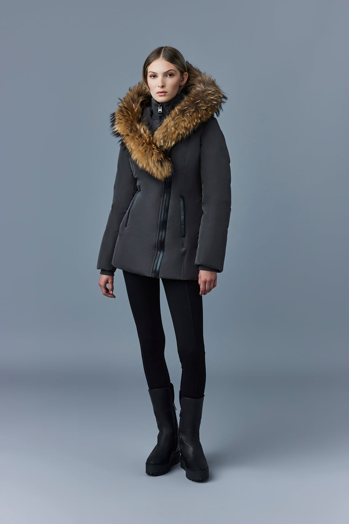 ADALI down coat with natural fur Signature Mackage Collar - 2