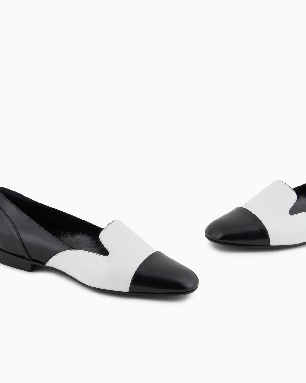 TWO-TONE BRUSHED LEATHER SLIP-ONS - 5