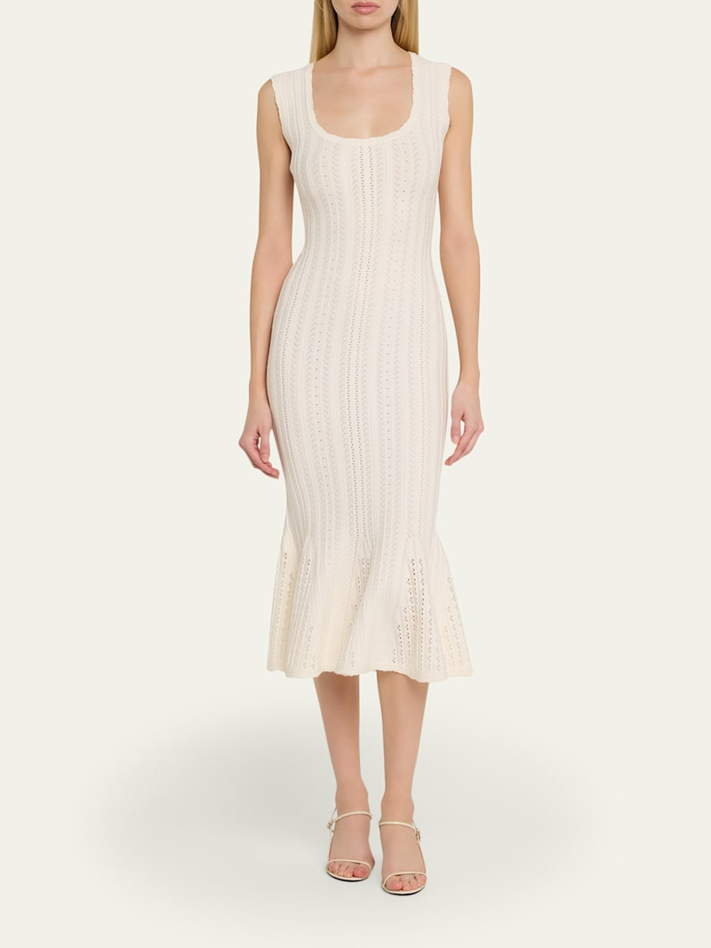LoveShackFancy Tayleen Stretch Pointelle Midi Dress outlook
