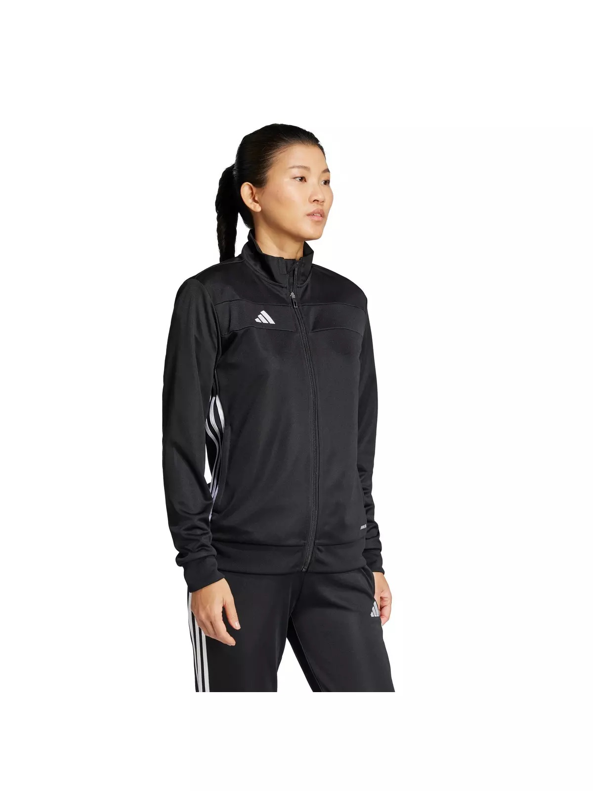 Women's Tiro 25 Essentials Training Track Top -Black/White - 5