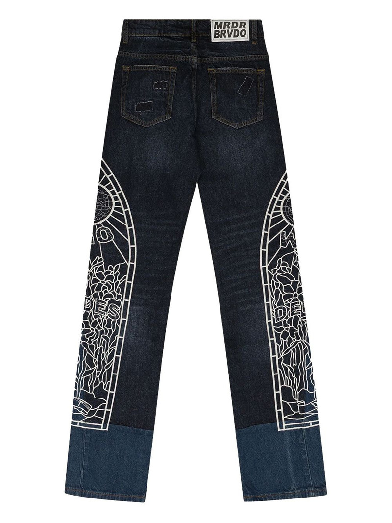WHO DECIDES WAR embroidered jeans outlook