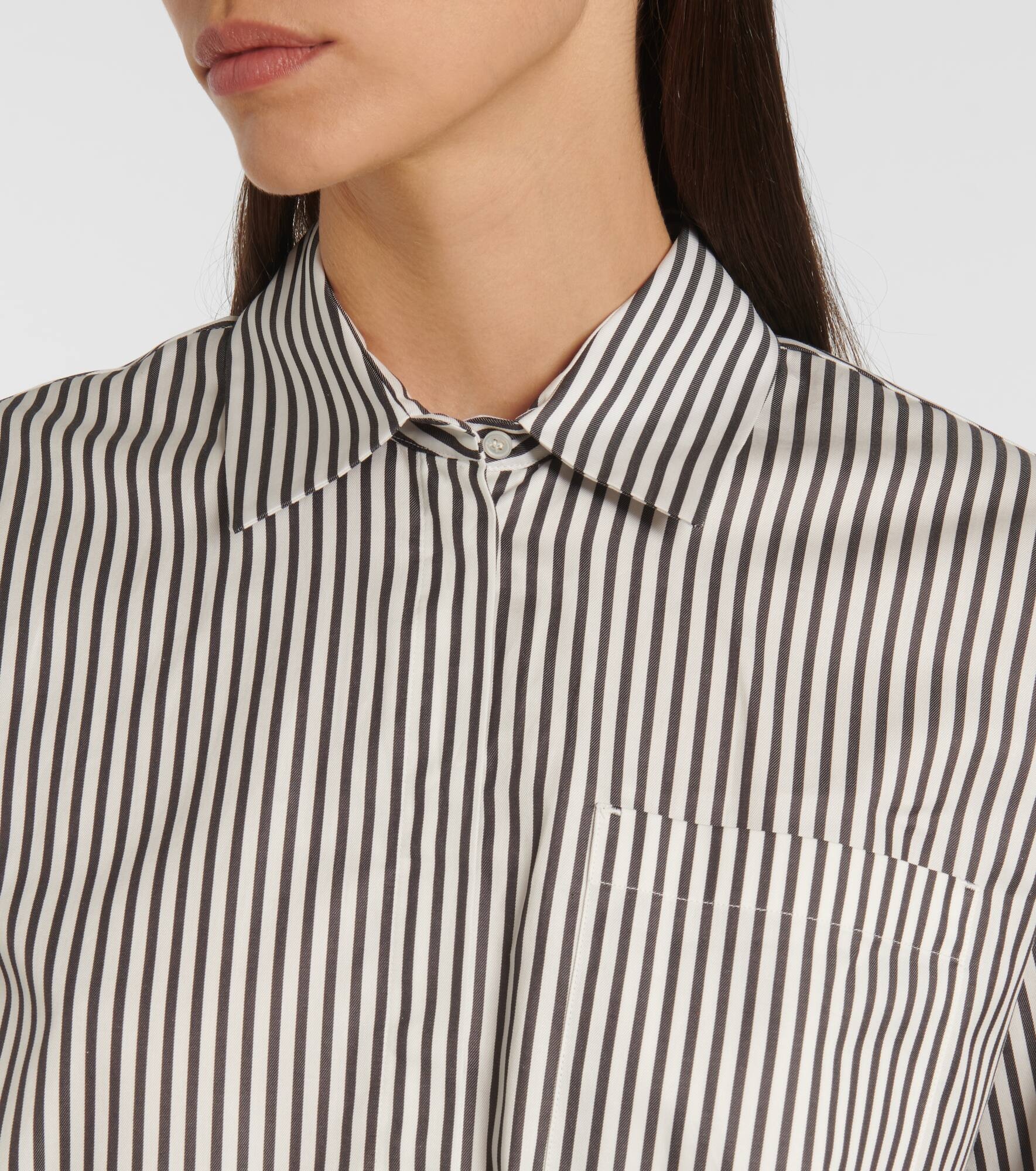 Fano striped cotton twill blouse - 4