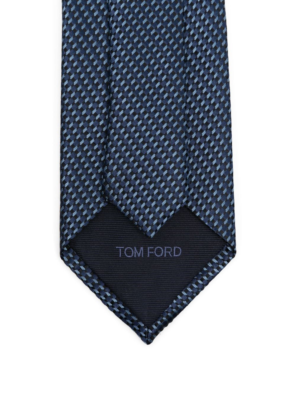 geometric-pattern silk tie - 2