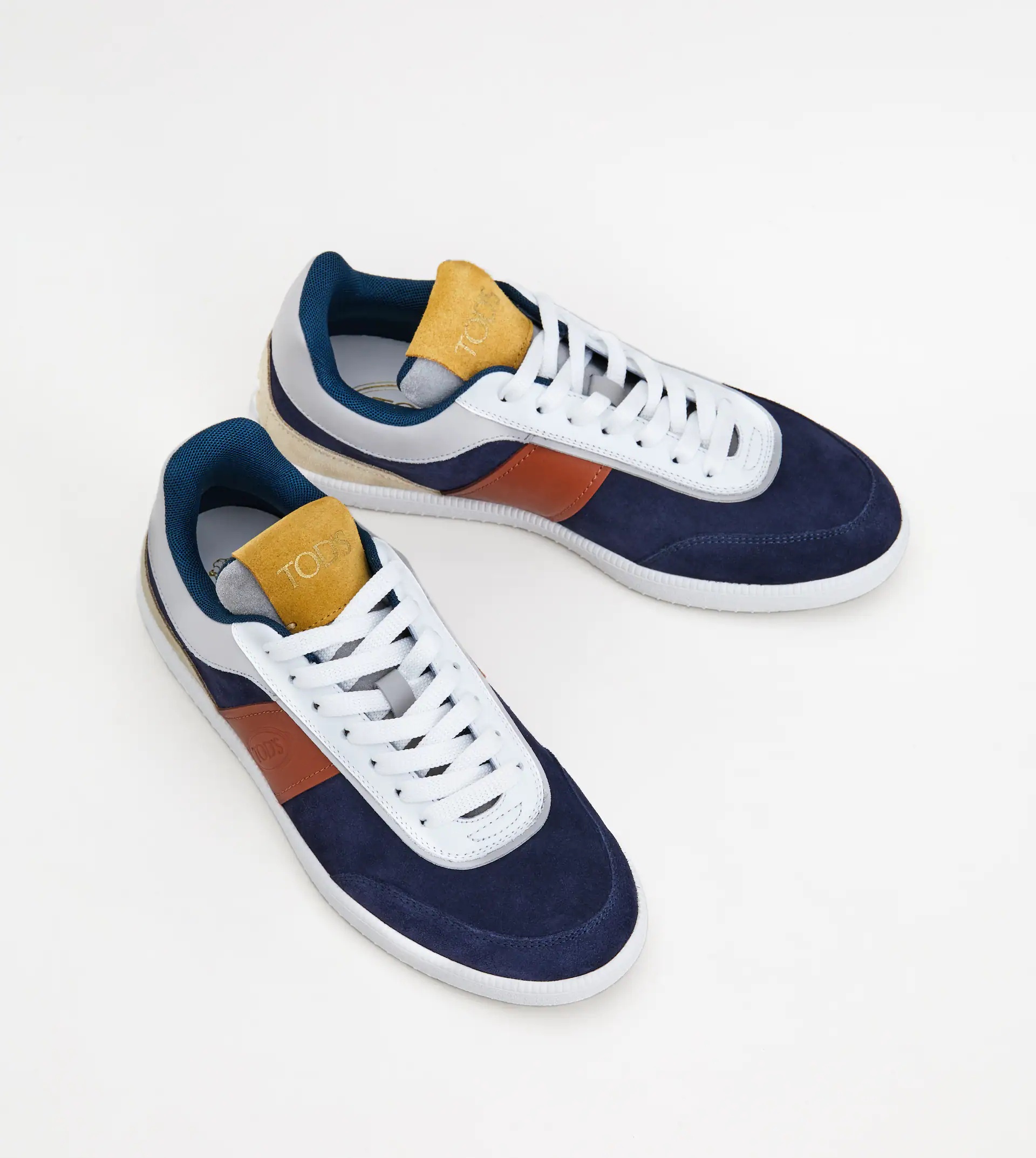 TOD'S TABS SNEAKERS IN SUEDE - BLUE, BROWN, WHITE - 4