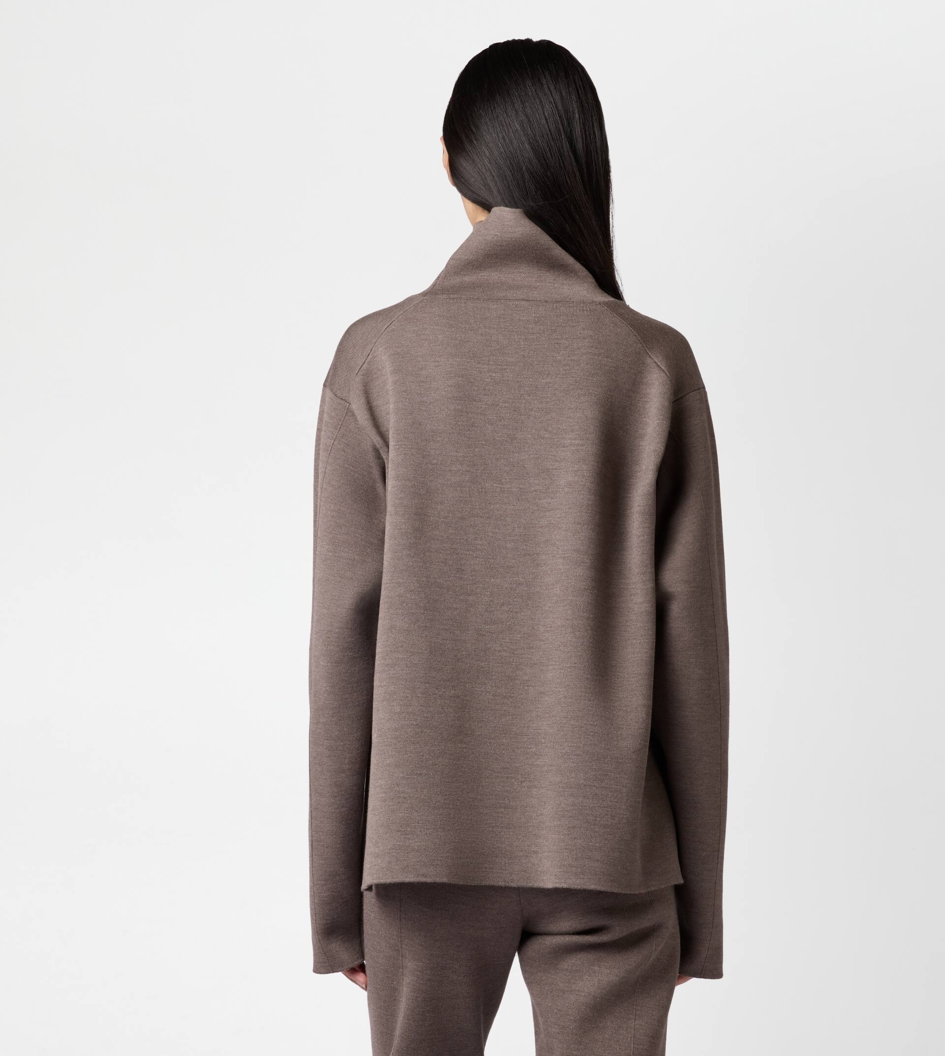 WOOL BLEND OVER TURTLENECK - BROWN - 5