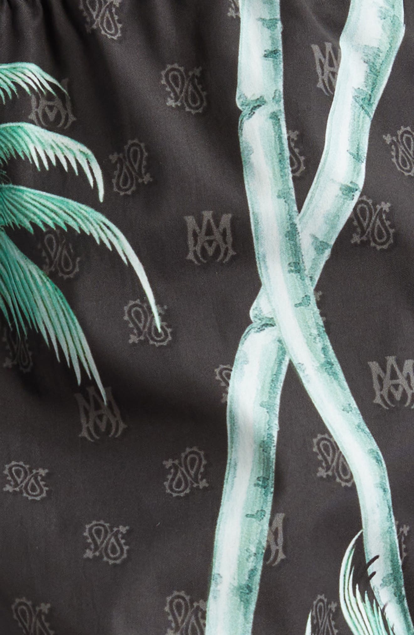 AMIRI Twisted Palms Print Swim Trunks in Black at Nordstrom - 6
