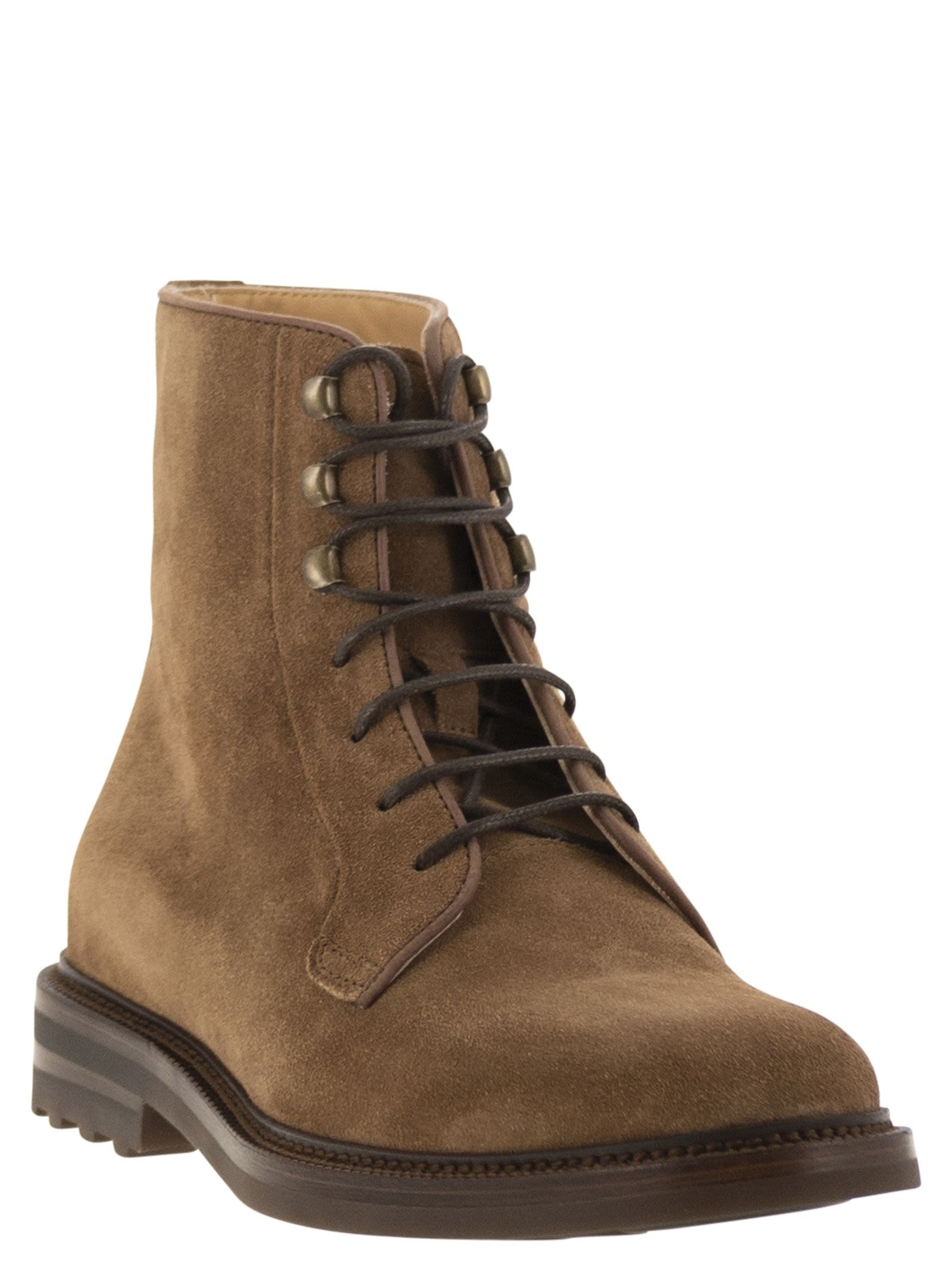 Brunello Cucinelli Men Suede Lace-Up Boot - 2