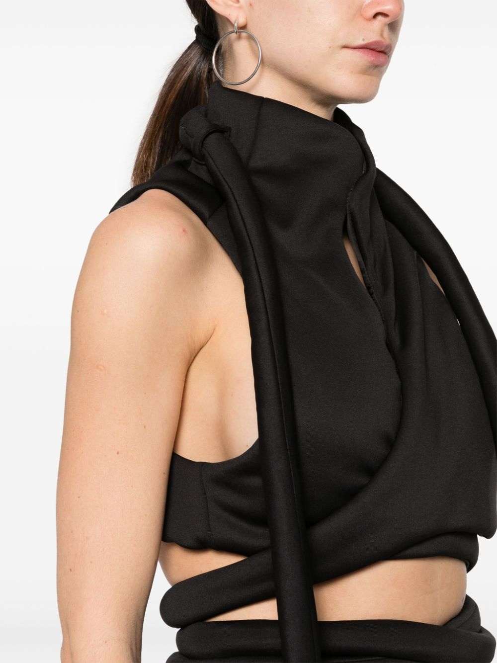 self-tie cut-out vest - 5