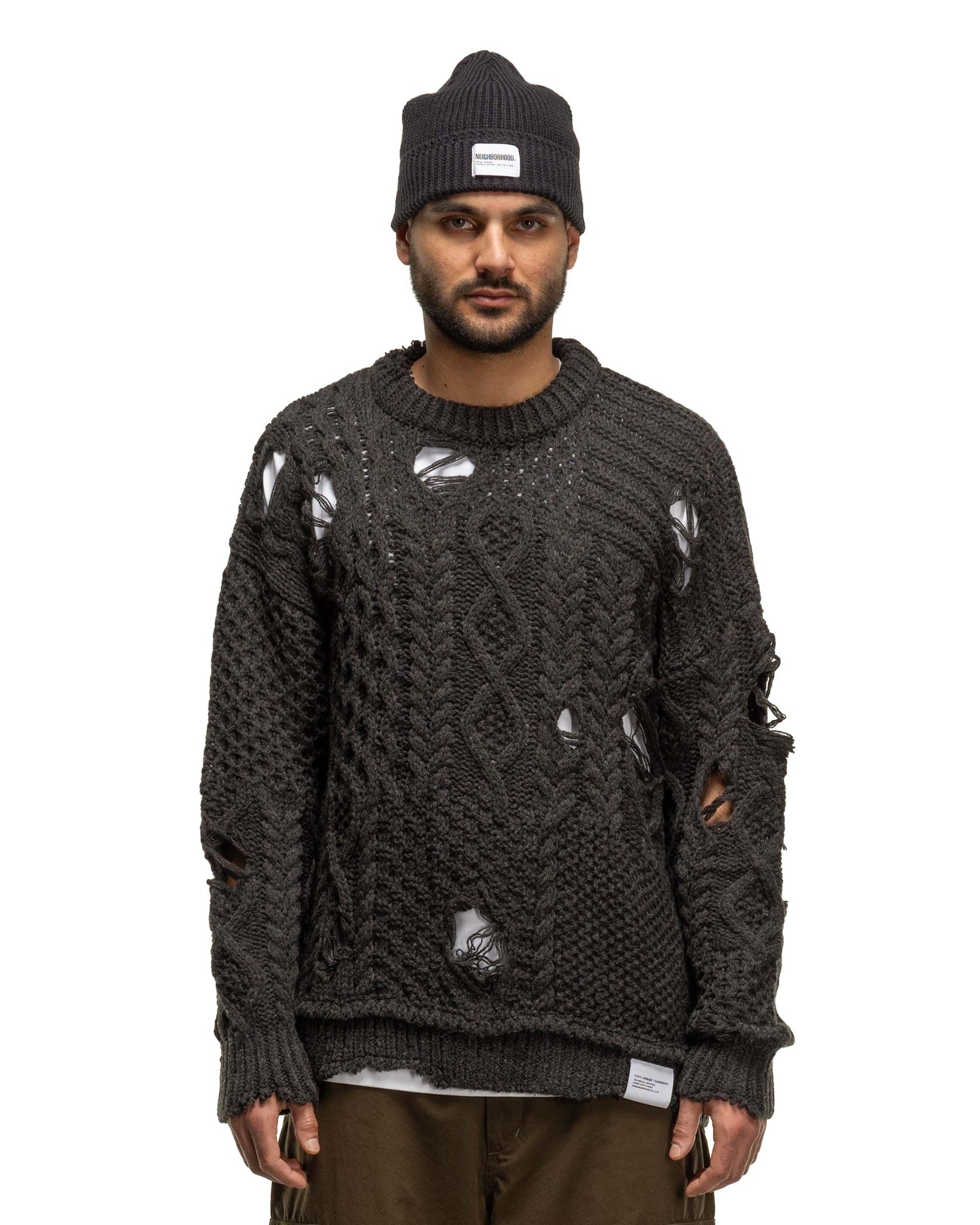 NEIGHBORHOOD Patchwork Savage Sweater Charcoal | havenshop