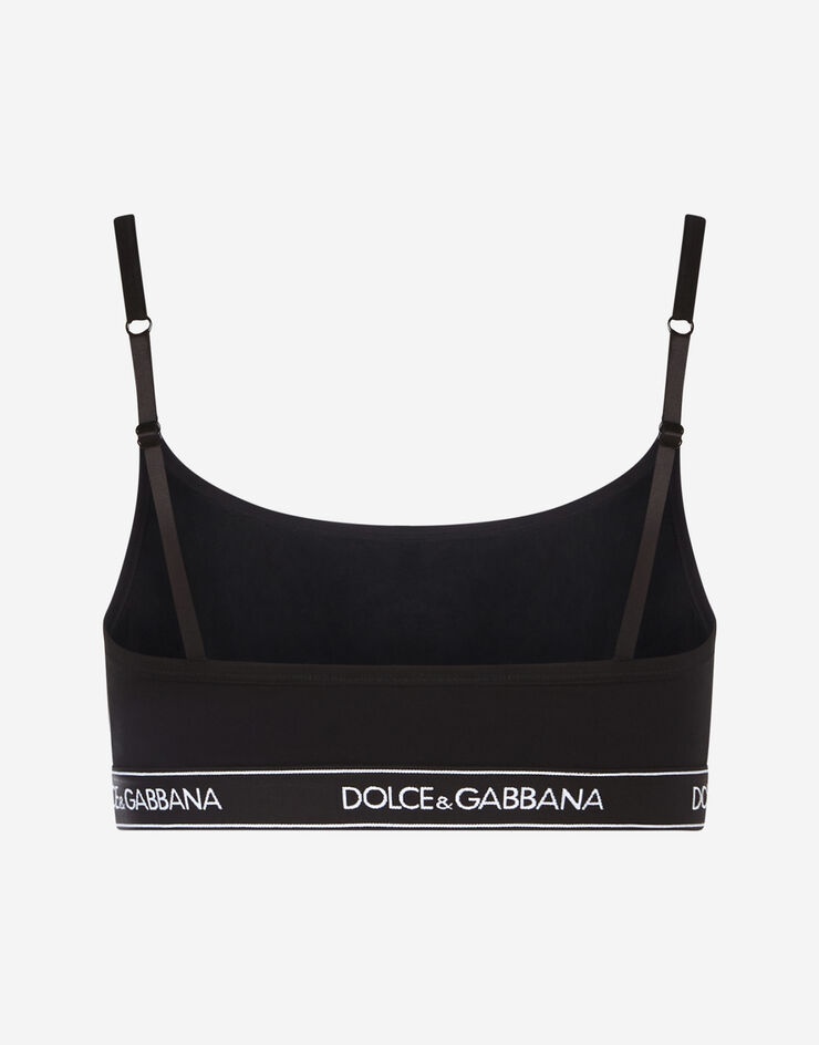 Jersey bralette with logoed strip - 3