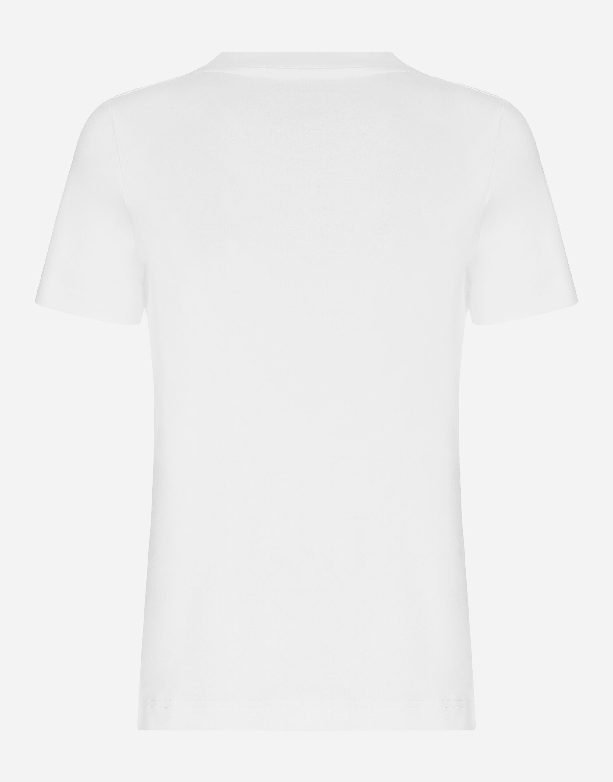 Jersey T-shirt with flocked Dolce&Gabbana detail - 2