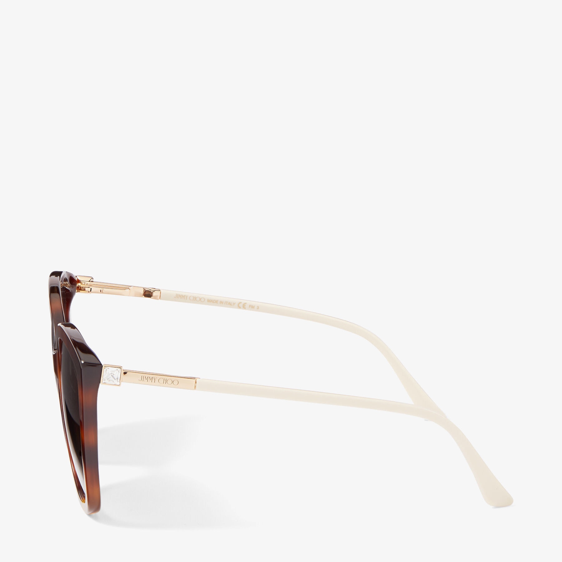 Nat
Dark Havana Cat-Eye Sunglasses with Swarovski Crystals - 2
