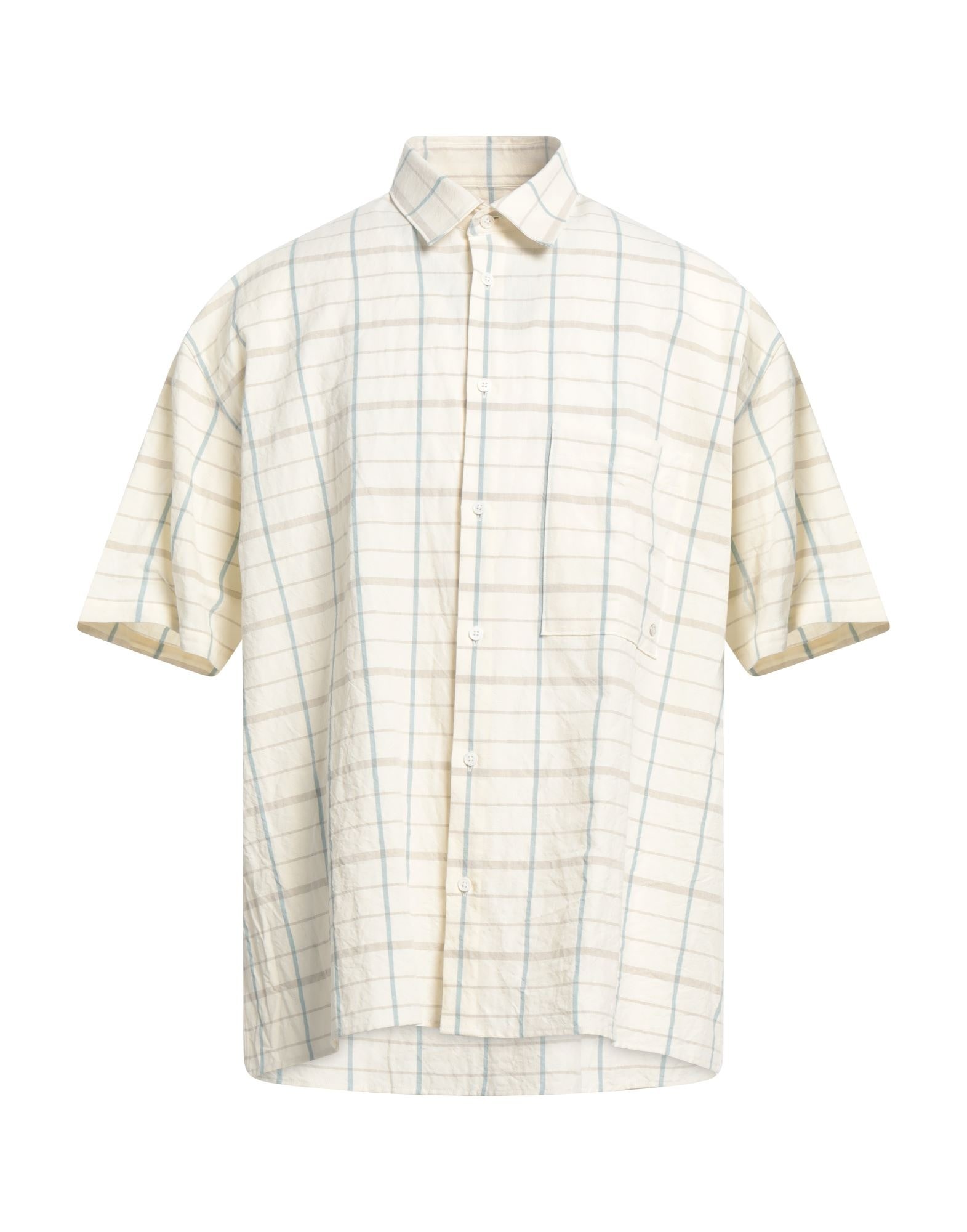 Cream Men's Checked Shirt - 1