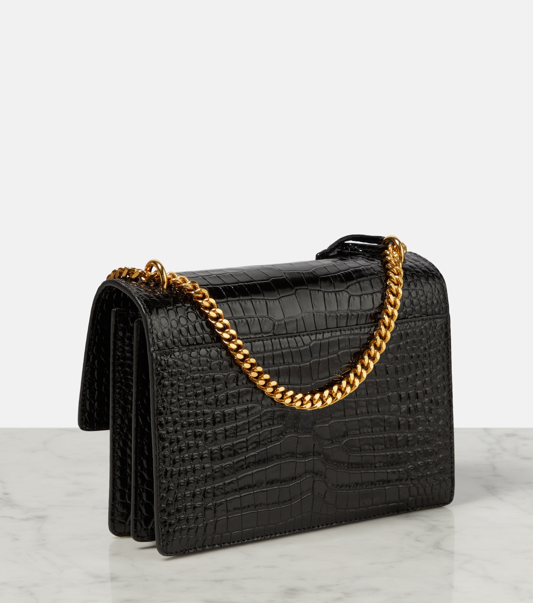 Sunset Medium croc-effect leather shoulder bag - 4
